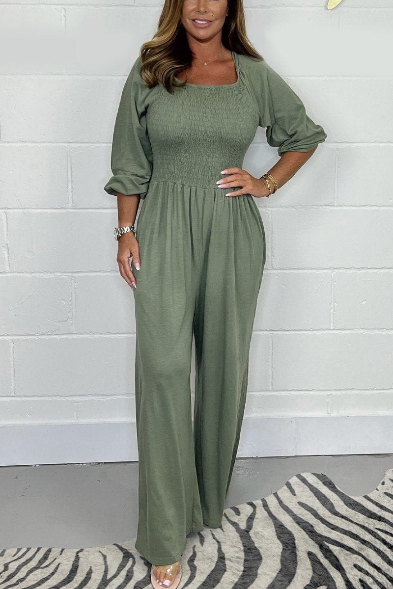 Lavinque Jumpsuit Vert / S Combinaison Élégante | Manches Longues | Confort et Style