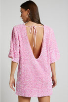 Lavinque Kleding en accessoires Robe Courte à Sequins Dos Nu | Glamour | Brillante et Élégante