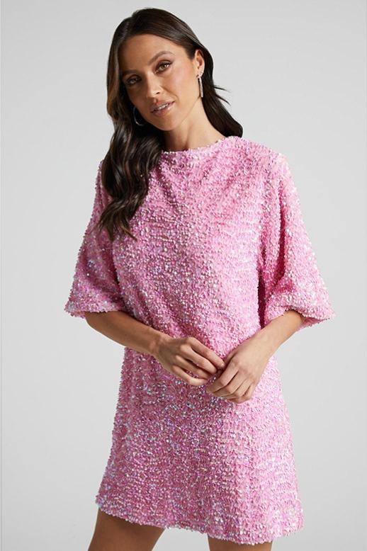Lavinque Kleding en accessoires Robe Courte à Sequins Dos Nu | Glamour | Brillante et Élégante
