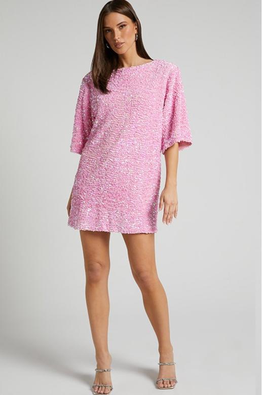 Lavinque Kleding en accessoires Robe Courte à Sequins Dos Nu | Glamour | Brillante et Élégante