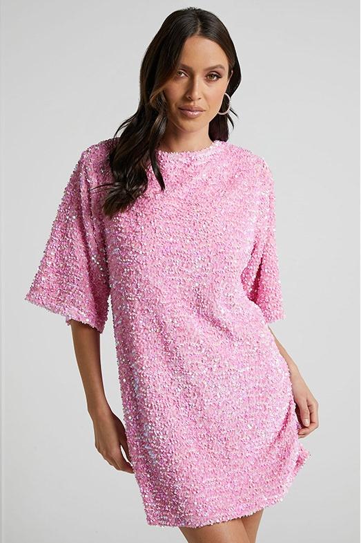 Lavinque Kleding en accessoires Robe Courte à Sequins Dos Nu | Glamour | Brillante et Élégante