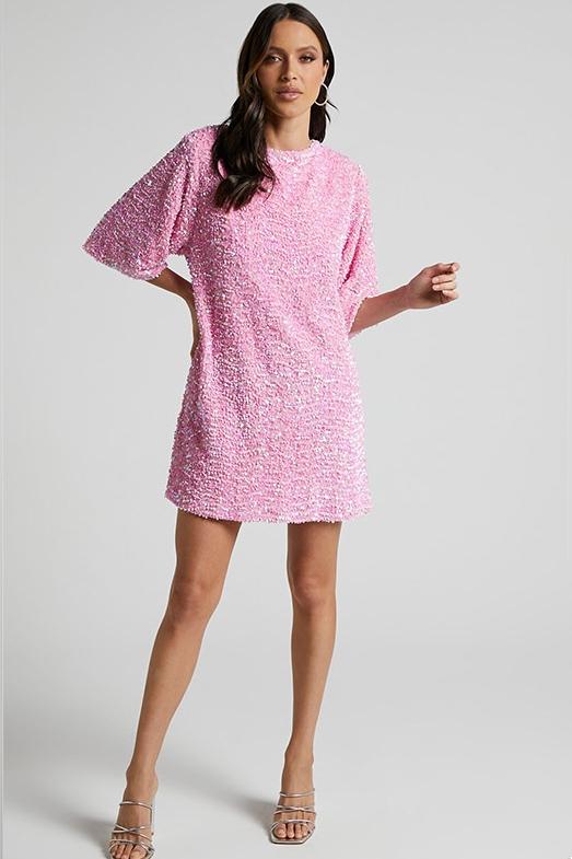 Lavinque Kleding en accessoires Robe Courte à Sequins Dos Nu | Glamour | Brillante et Élégante