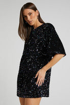 Lavinque Kleding en accessoires Robe Courte à Sequins Dos Nu | Glamour | Brillante et Élégante