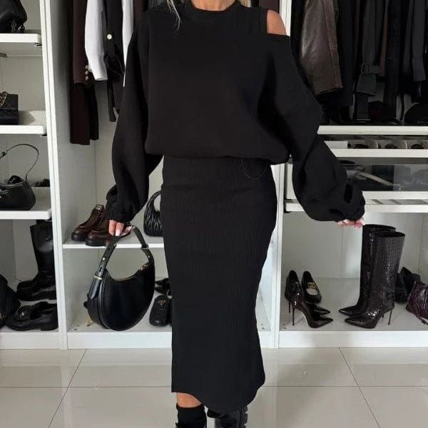 Lavinque out Noir / S Ensemble Jupe et Pull | Chic & Confortable | Look Tendance