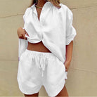 Lavinque outfit Blanc / S Ensemble Chemise et Short en Lin | Léger et Décontracté | Élégance Naturelle