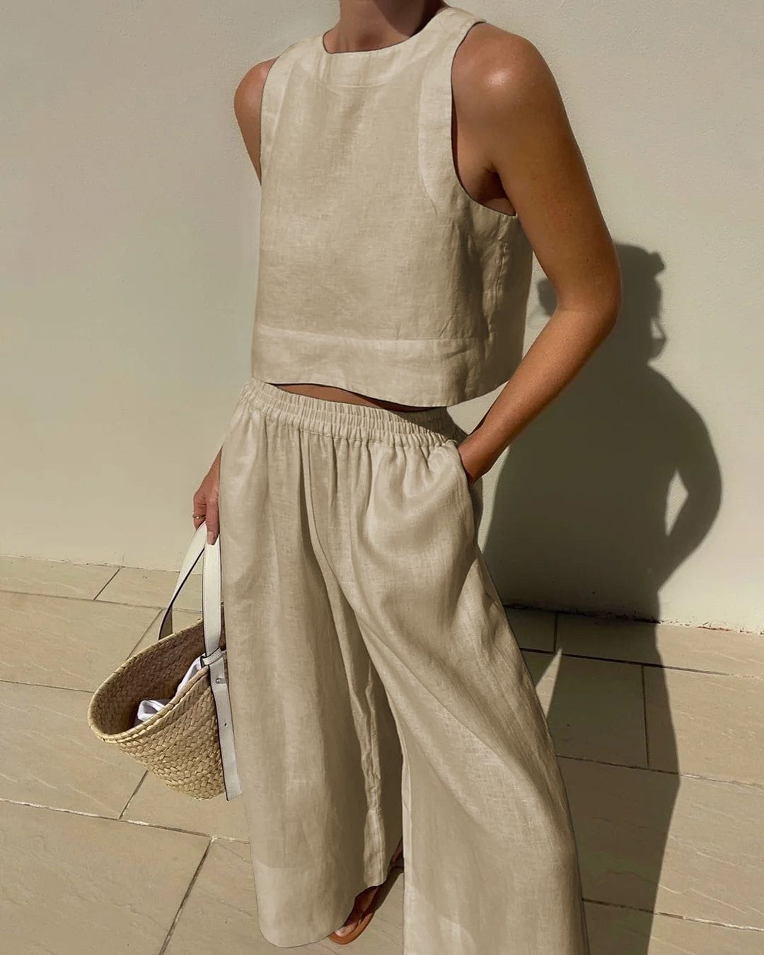 Lavinque outfit set Abricot / S Ensemble Lin Deux Pièces | Élégance Minimaliste | Léger & Respirant