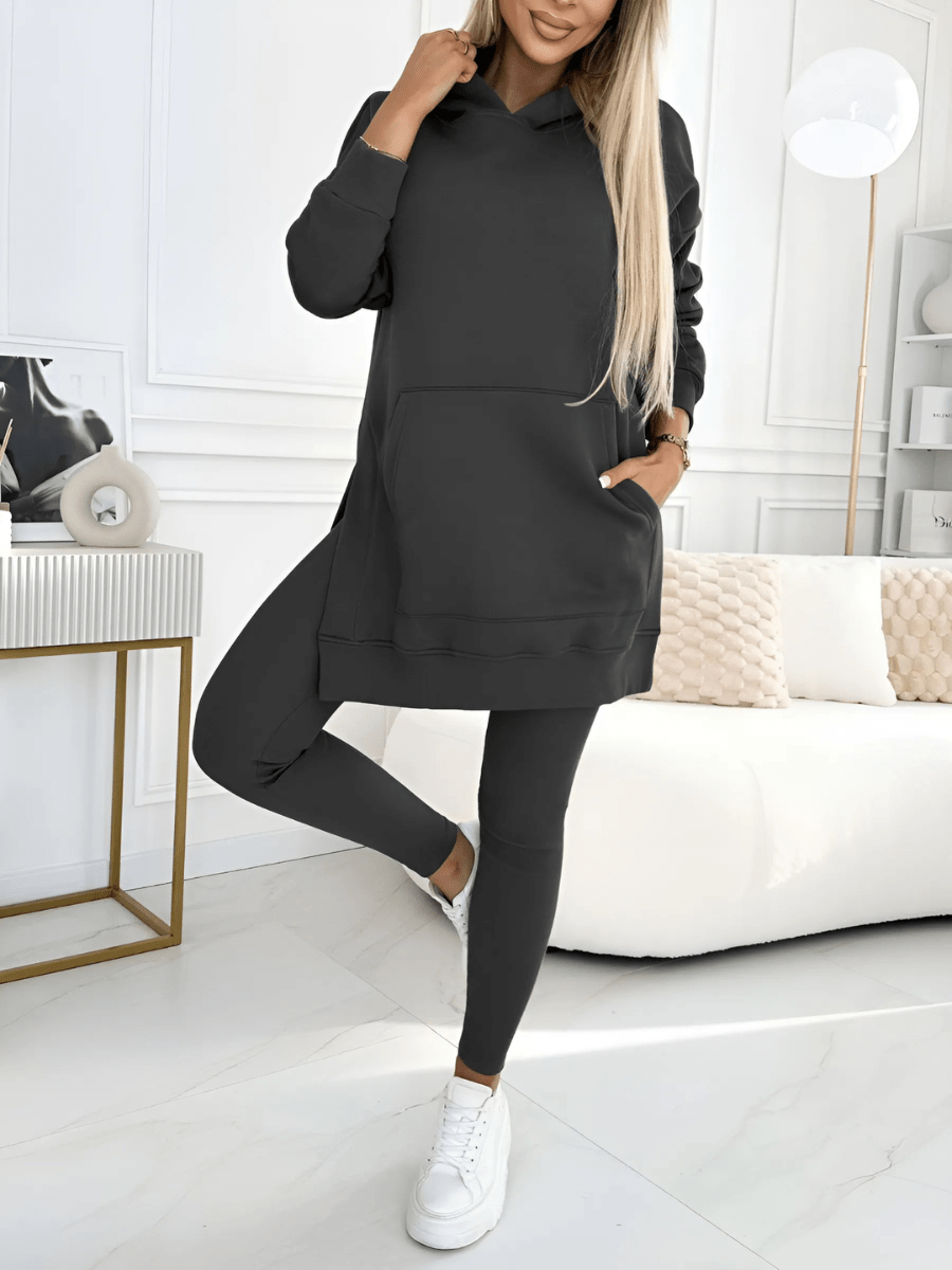 Lavinque Outfit set Anthracite / S Ensemble Loungewear Femme | Confort Douillet | Marron Chocolat