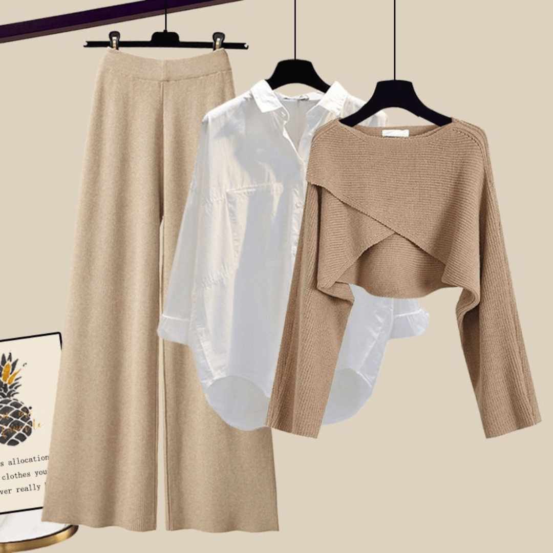 Lavinque outfit set Beige / S Ensemble Élégant 3 Pièces | Chic | Polyvalence et Confort