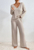 Lavinque outfit set Beige / S Ensemble lounge en maille | Beige | Confort et élégance à la maison