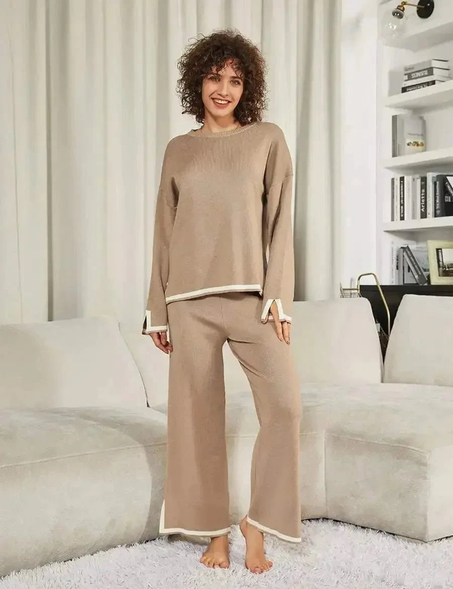 Lavinque outfit set Beige / S Ensemble Pull et Pantalon Écru | Élégant | Confort et Minimalisme