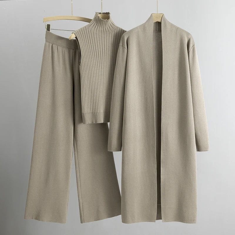 Lavinque outfit set Beige / S Ensemble Tricot 3 Pièces | Élégance Minimaliste | Confort &  Style
