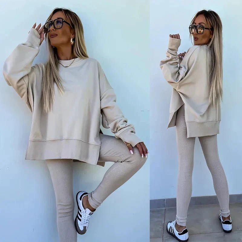 Lavinque Outfit set Beige / XS Ensemble Oversize en Coton | Marron | Confort et Style Urbain