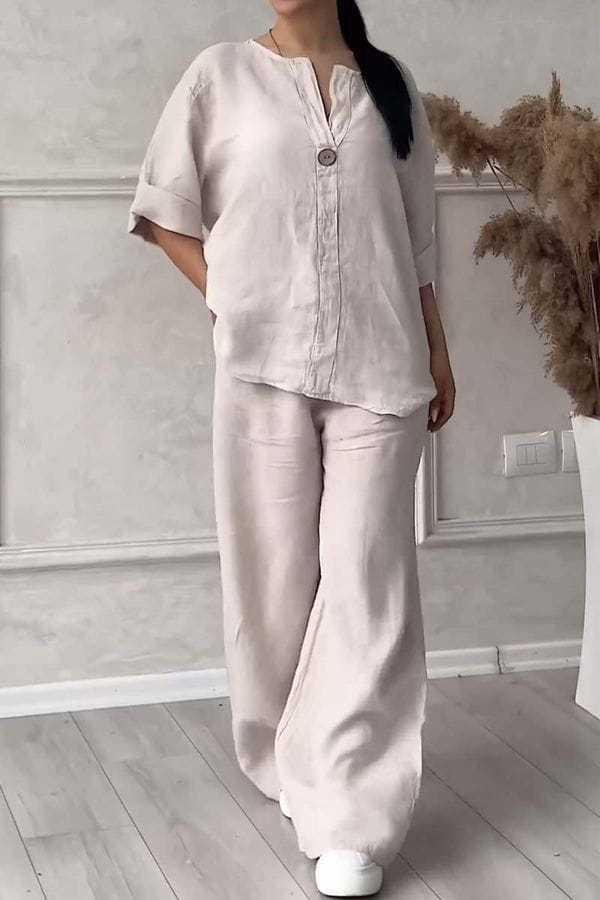 Lavinque outfit set Blanc cassé / S Ensemble Lin Deux Pièces | Élégance Décontractée | Léger & Respirant
