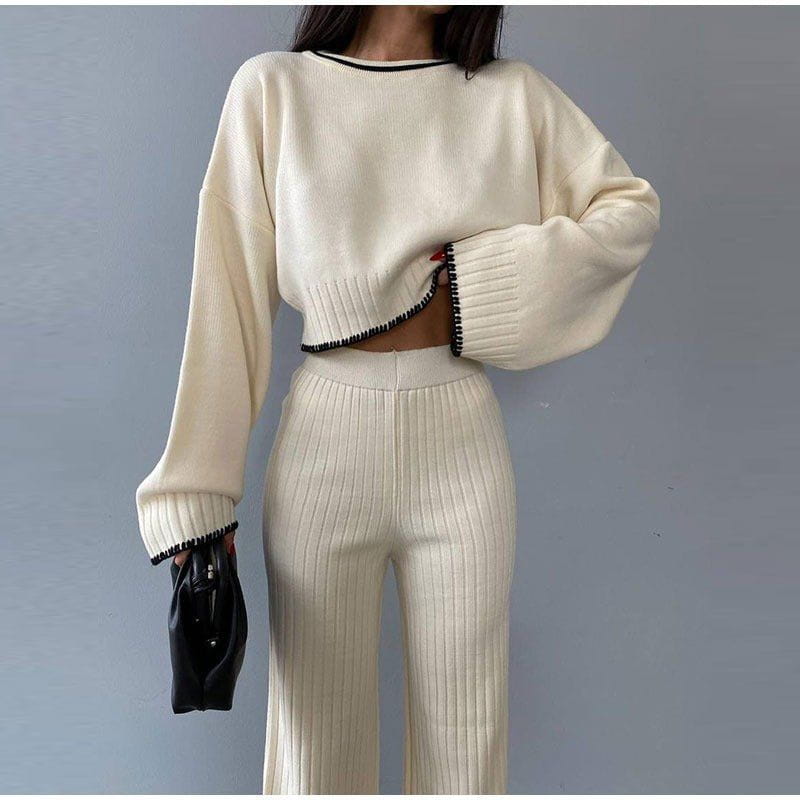 Lavinque outfit set Blanc/Noir / S Ensemble Tricot | Élégance et Confort | Tendance Moderne