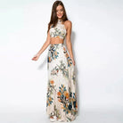 Lavinque Outfit set Blanc / S Ensemble Fleuri 2 Pièces | Top Cropped & Jupe Longue | Léger et Bohème