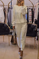 Lavinque outfit set Blanc / S Ensemble Jogging Femme | Chic & Confortable | Détente et Élégance