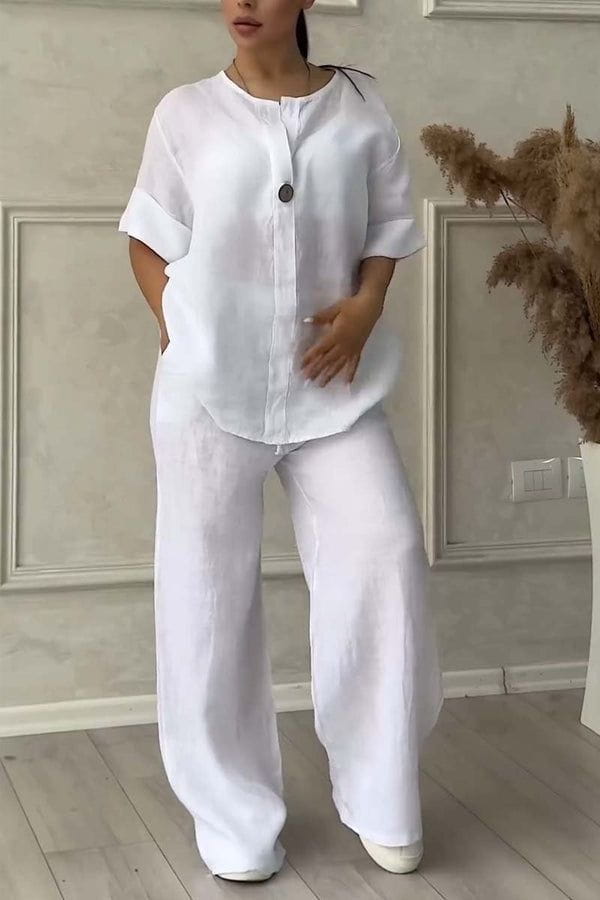 Lavinque outfit set Blanc / S Ensemble Lin Deux Pièces | Élégance Décontractée | Léger & Respirant