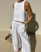 Lavinque outfit set Blanc / S Ensemble Lin Deux Pièces | Élégance Minimaliste | Léger & Respirant