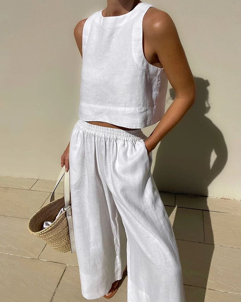 Lavinque outfit set Blanc / S Ensemble Lin Deux Pièces | Élégance Minimaliste | Léger & Respirant