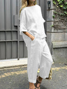 Lavinque outfit set Blanc / S Ensemble Lin Oversize | Décontracté | Léger et Élégant