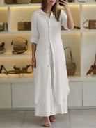 Lavinque outfit set Blanc / S Ensemble Long en Lin | Élégance Naturelle | Confort &  Légèreté