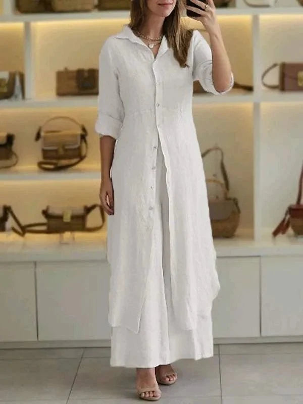 Lavinque outfit set Blanc / S Ensemble Long en Lin | Élégance Naturelle | Confort &  Légèreté