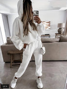 Lavinque outfit set Blanc / S Ensemble lounge oversize | Marron | Confort et style décontracté