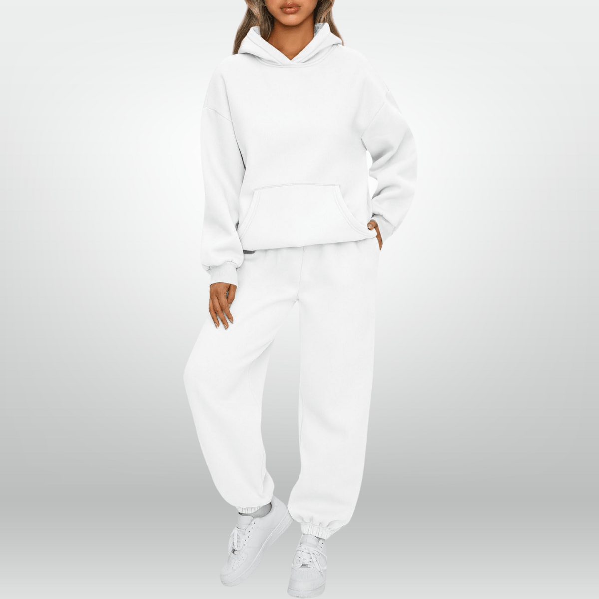 Lavinque outfit set Blanc / S Ensemble Survêtement Femme | Hoodie & Jogging | Confort Absolu et Look Décontracté