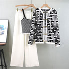 Lavinque outfit set Blanc / Taille Unique Ensemble Chic 3 Pièces | Motif Graphique | Élégance et Confort