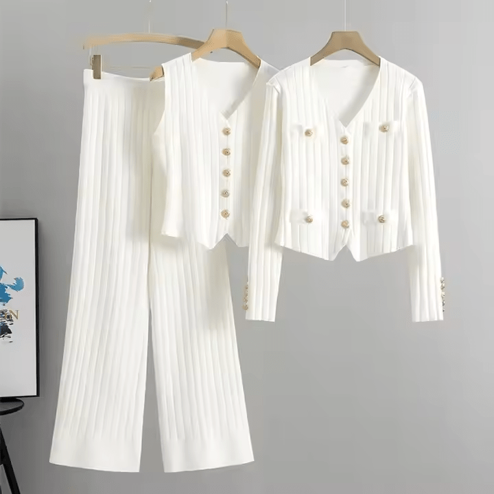 Lavinque outfit set Blanc / Taille Unique Ensemble Tricot Élégant | 3 Pièces | Chic & Confortable
