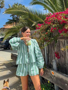 Lavinque outfit set Blanc Vert / S Ensemble Chemise Oversize et Short | Décontracté | Léger et Tendance