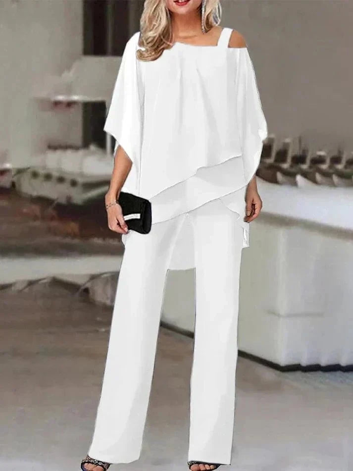 Lavinque outfit set Blanc / XS Ensemble Élégant Noir | Soirée | Flottant et Sophistiqué