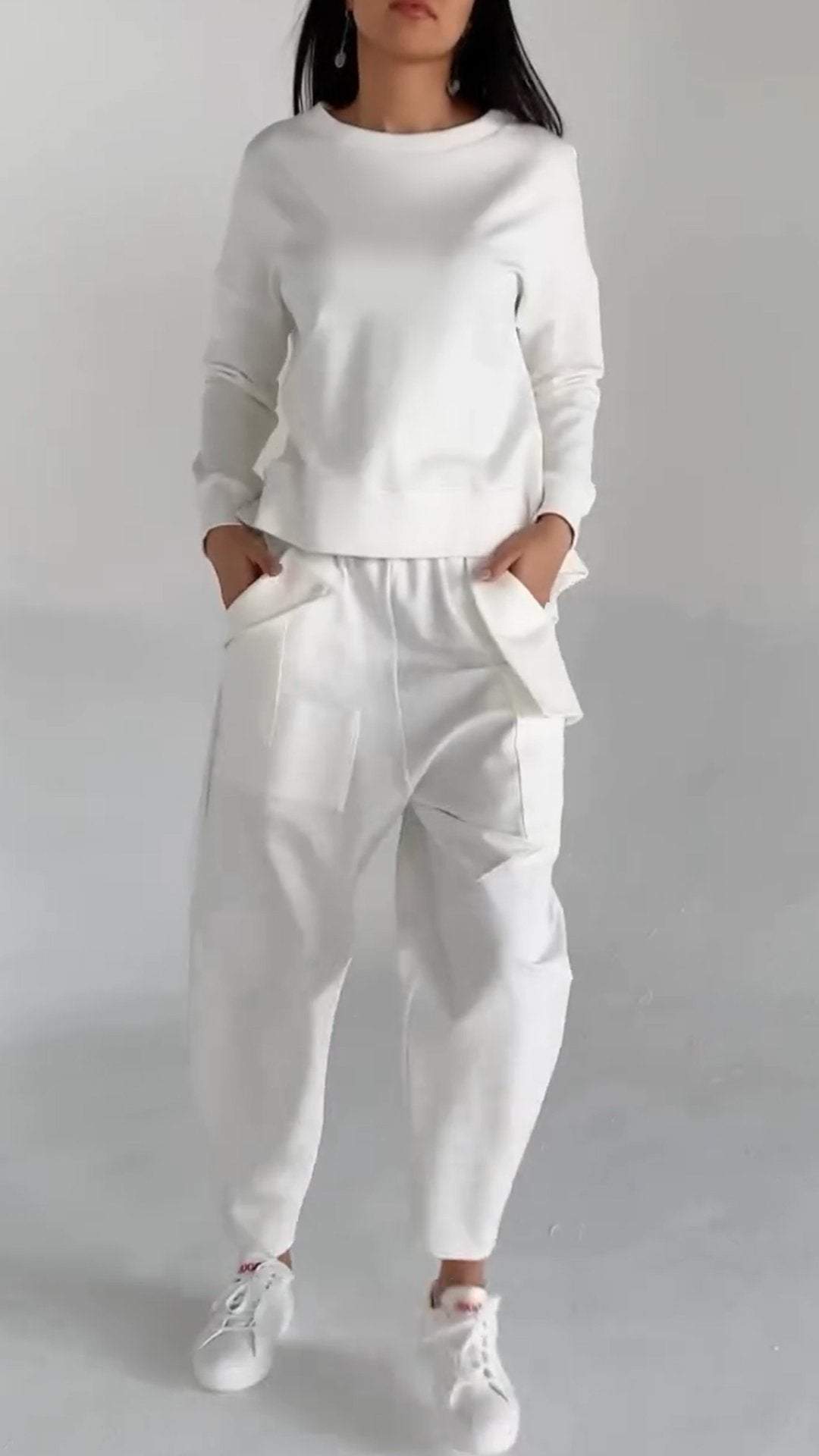 Lavinque outfit set Blanc / XS Ensemble Jogging | Confort et Minimalisme | Look Casual Chic