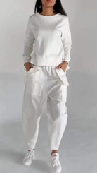 Lavinque outfit set Blanc / XS Ensemble Jogging | Confort et Minimalisme | Look Casual Chic