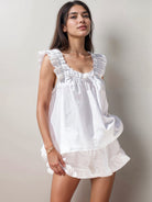 Lavinque outfit set Blanc / XS Ensemble Top et Short | Coton | Léger et Féminin