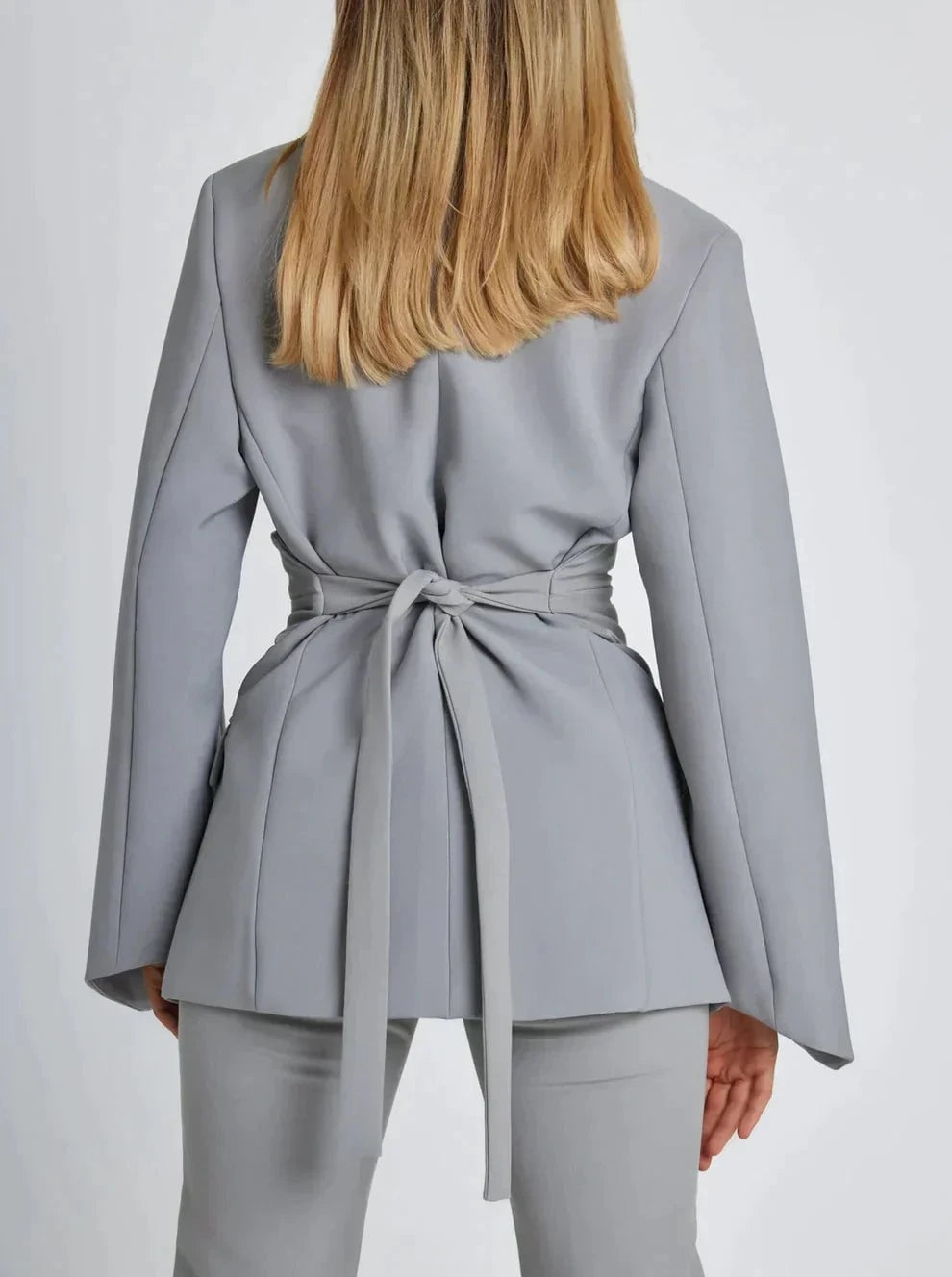 Lavinque outfit set Blazer Ceinturé Gris | Élégant | Chic et Structuré