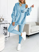Lavinque Outfit set Bleu clair / S Ensemble Jogging Douillet | Gris Clair | Confort et Style Décontracté