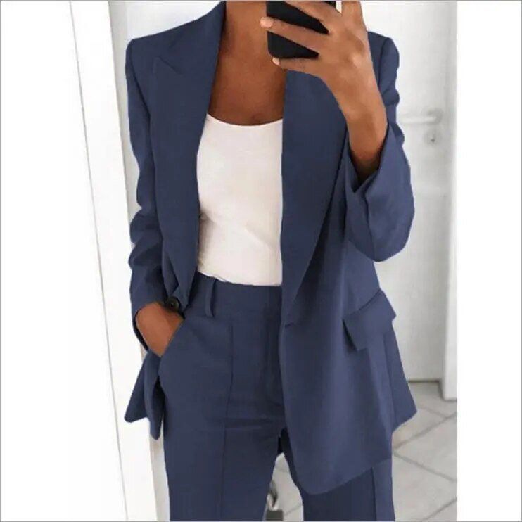 Lavinque outfit set Bleu foncé / S Ensemble Blazer & Pantalon | Coupe Élégante & Moderne | Style Sophistiqué