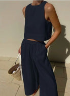Lavinque outfit set Bleu marine / S Ensemble Lin Deux Pièces | Élégance Minimaliste | Léger & Respirant