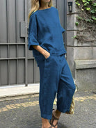 Lavinque outfit set Bleu Marine / S Ensemble Lin Oversize | Décontracté | Léger et Élégant