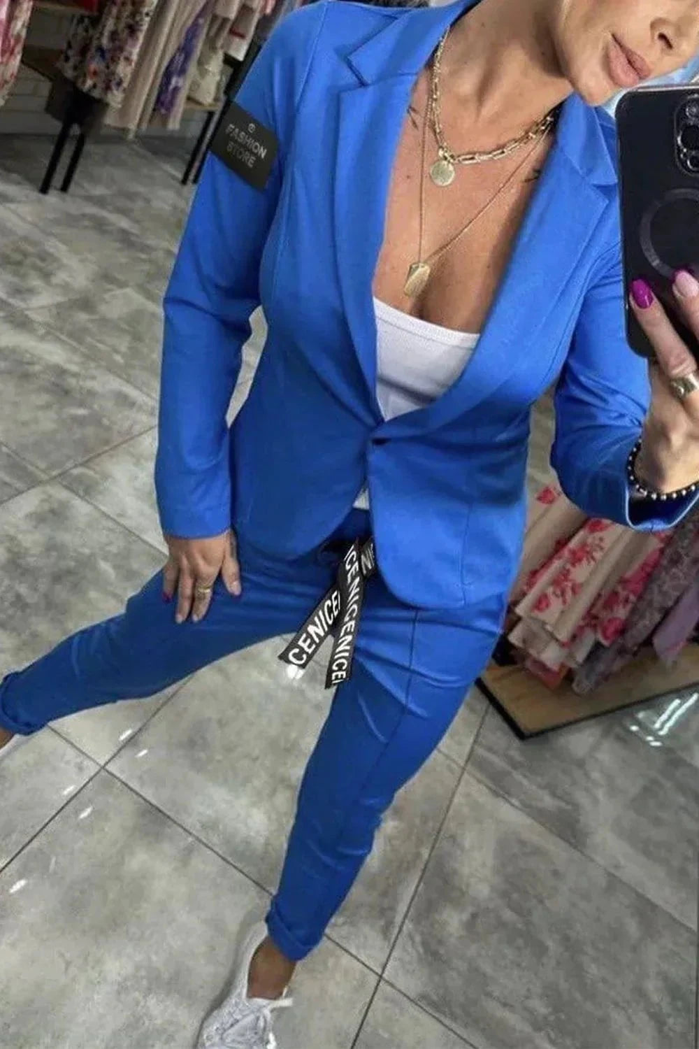Lavinque outfit set Bleu / S Ensemble Blazer et Jogger | Chic Décontracté | Élégance et Confort