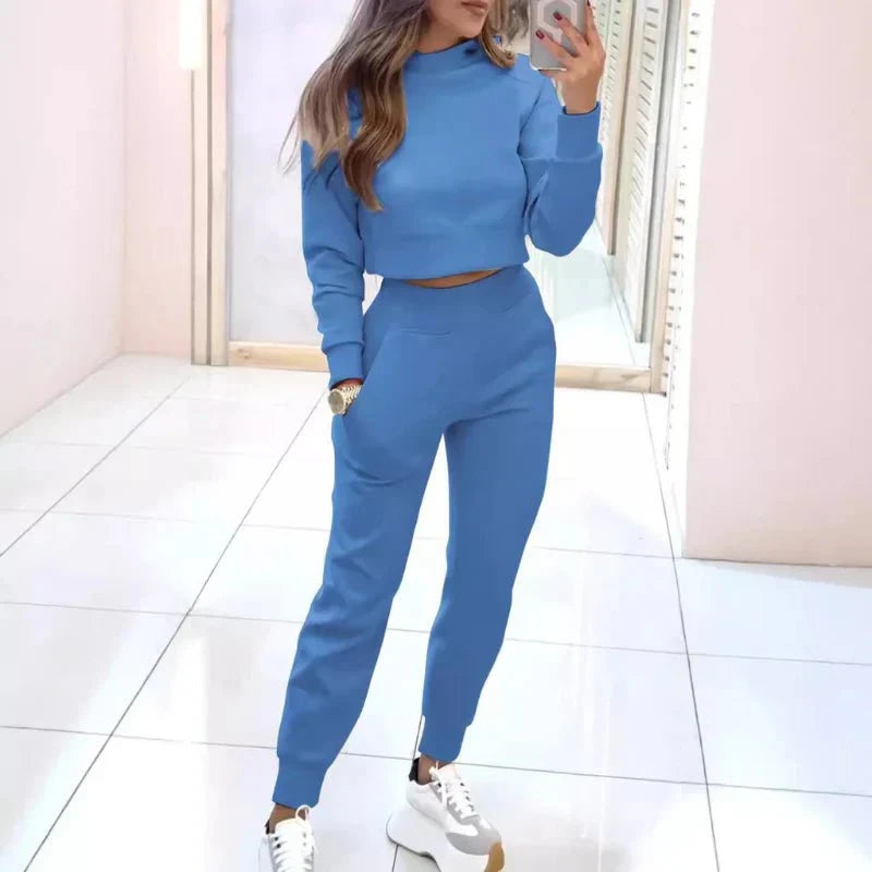 Lavinque outfit set Bleu / S Ensemble Crop Sweat & Jogging | Sporty & Tendance | Confort Absolu