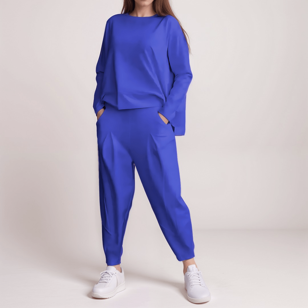 Lavinque Outfit set Bleu / S Ensemble Décontracté en Tissu Fluide | Noir | Élégant et Minimaliste