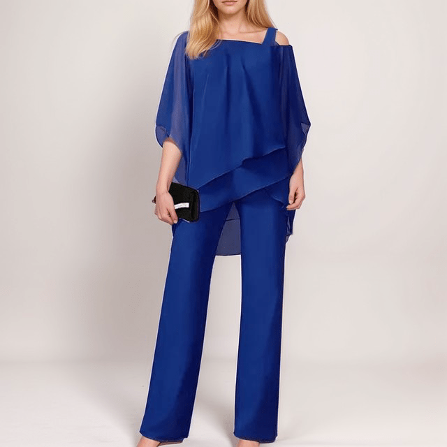 Lavinque outfit set Bleu / S Ensemble Pantalon et Blouse | Chic et Élégant | Fluide et Sophistiqué