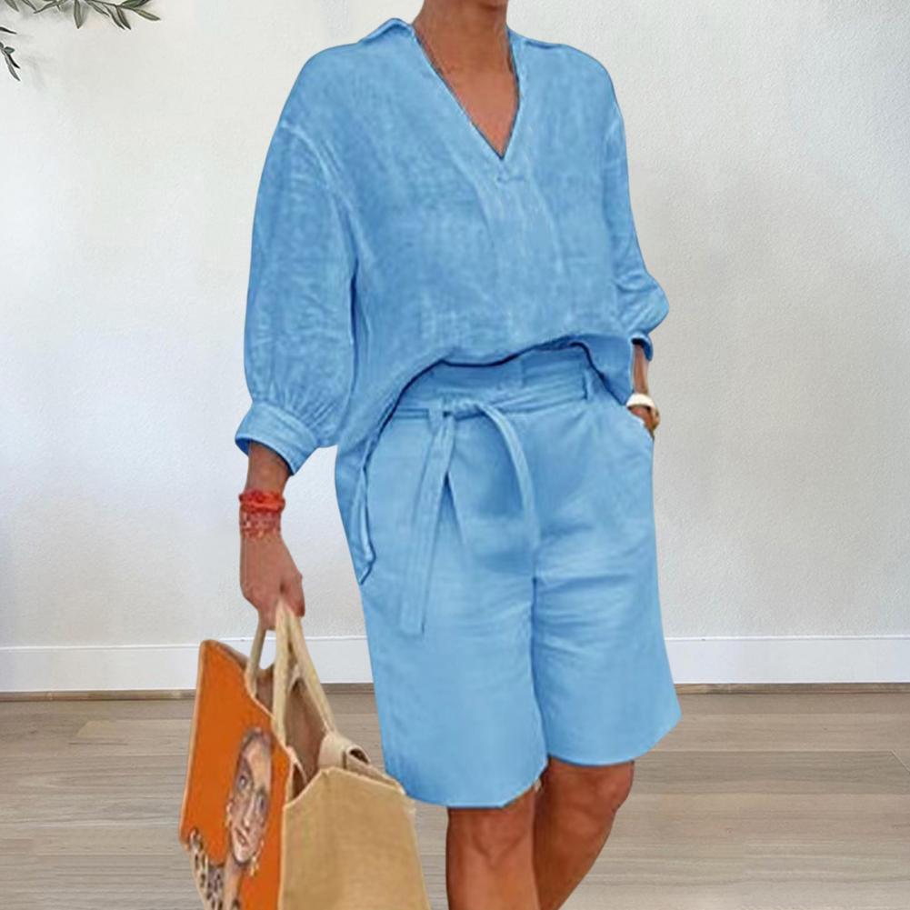 Lavinque outfit set Bleu / S Outfit Set en Lin | Bleu Ciel | Léger et Estival