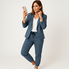 Lavinque Outfit set Bleu / S Tailleur Décontracté Bleu | Chic et Confort | Veste & Pantalon Coordonnés