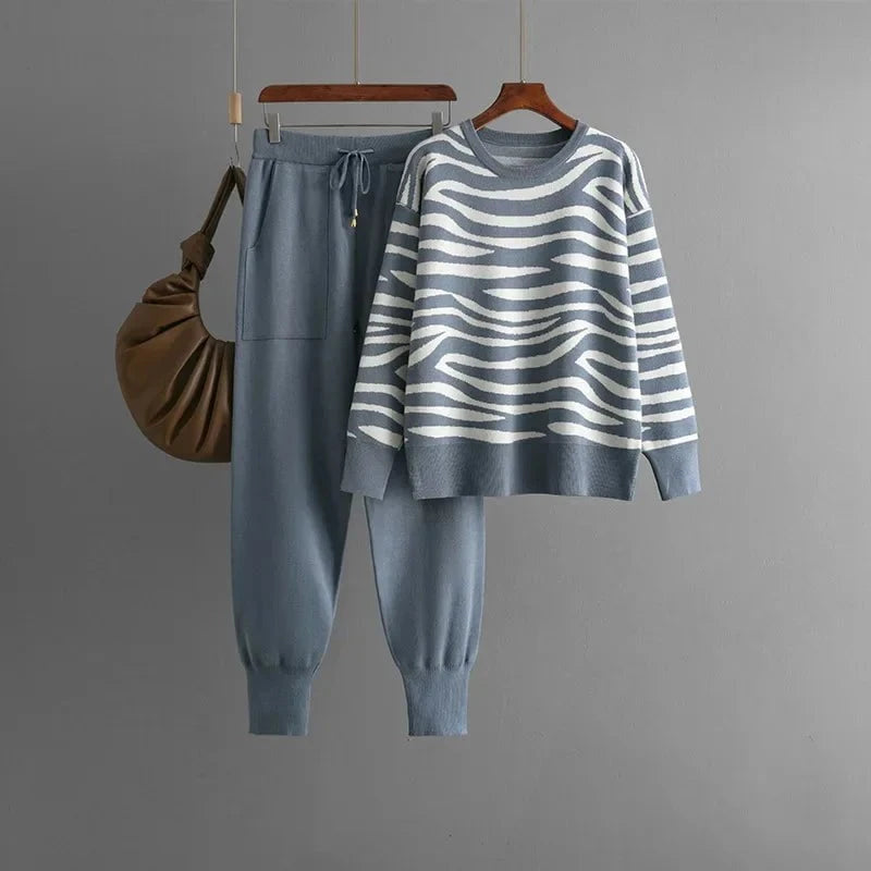 Lavinque outfit set Bleu / Taille unique Ensemble Loungewear | Beige | Confort et Élégance Décontractée
