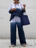 Lavinque outfit set Bleu / XS Ensemble Dégradé Lin & Coton | Élégance Décontractée | Confort Naturel