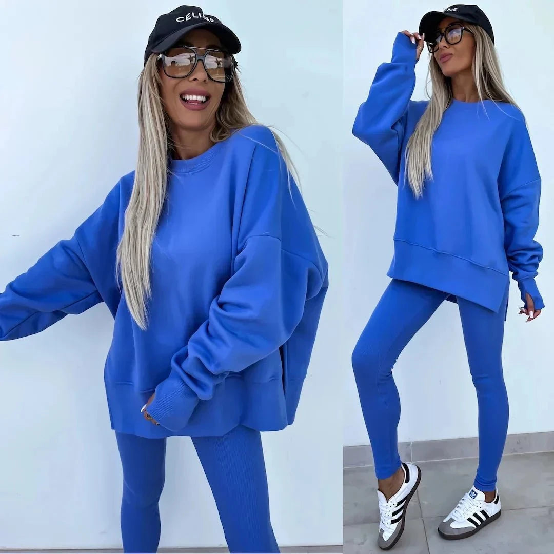 Lavinque Outfit set Bleu / XS Ensemble Oversize en Coton | Marron | Confort et Style Urbain