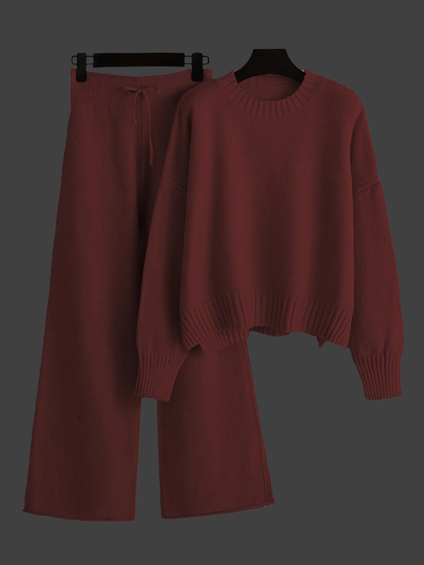Lavinque outfit set Bordeaux / S Ensemble Maille Automne-Hiver | Confortable | Chic Décontracté